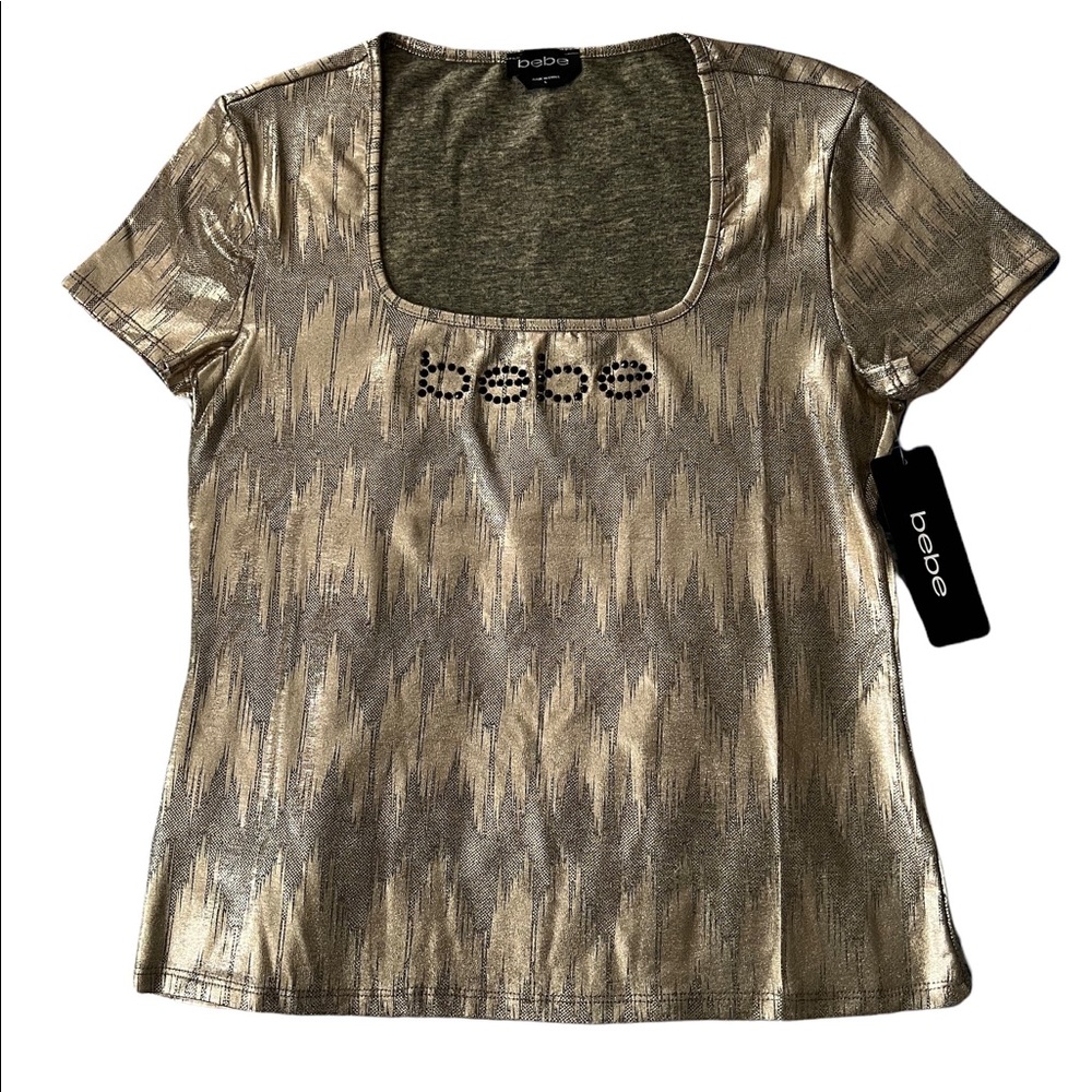 Gold large bebe blouse,brand new